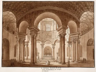 Santa Costanza. Das Familiengrab von Konstantin, genannt der Tempel des Bacchus, 1833